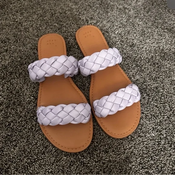 Target Shoes Target White And Tan Braided Sandals Poshmark
